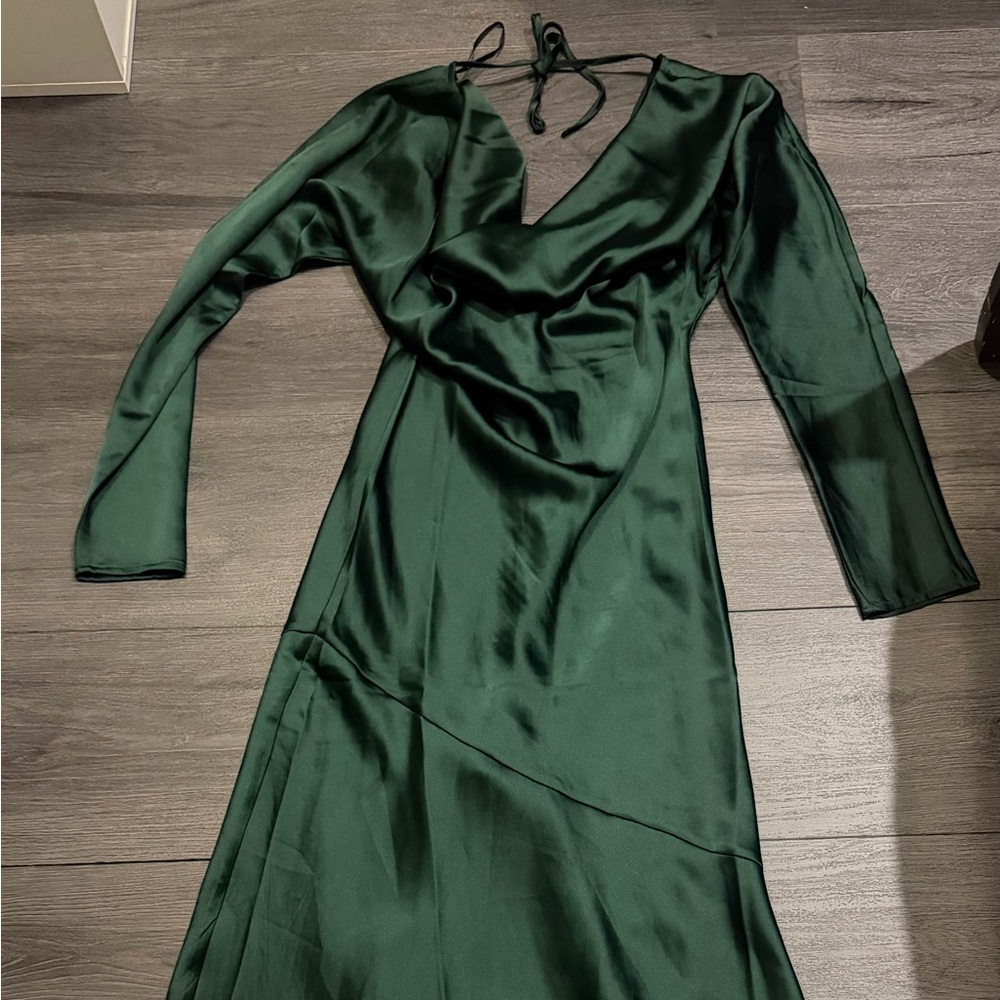 Forever 21 Dark Green Long Sleeve Dress